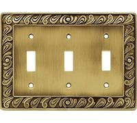 Franklin Brass 64055 Paisley Triple le Switch Wall Plate/Switch Plate/Cover, Tumbled Antique Brass by Franklin Brass