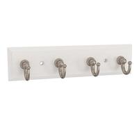 Franklin Brass B46711K-PMN-R2 - Riel para llaves de pared blanco puro de 7 pulgadas, 4 ganchos de níquel (paquete de 2)