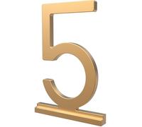 Franklin Brass Derby - Números de casa modernos de metal para sistema personalizado en oro satinado, placa de número exterior, resistente al óxido, letrero de dirección personalizado (1 unidad)