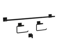 Franklin Brass NASH64-MB Nash - Juego de Accesorios de baño de 4 Piezas de 18 Pulgadas, Barra de Toalla con Extensor, Soporte para Papel higiénico, Soporte para Toallas, Gancho para Toallas en Negro