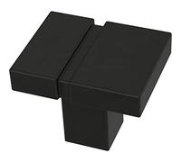 Franklin Brass Pomo asimétrico con muescas para gabinete, negro mate, perilla de cajón de 32 mm, paquete de 10, P40825K-FB-C