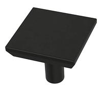 Franklin Brass Pomos cuadrados biselados simples para cajones de cocina o muebles, 1-1/8 pulgadas (29 mm), negro mate, (paquete de 10)