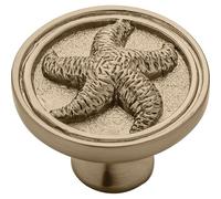 Franklin Brass Seaside Cottage Starfish PBF657-CZ-B2 - Juego de 5 pomos de bronce champán para cajones de cocina, tiradores y pomos redondos de 1-7/16 pulgadas para armario