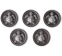 Franklin Brass Seaside Cottage Turtle PBF656-BSP-C1 - Juego de 5 pomos de gabinete de satén cepillado para cocina, tiradores de cajones, aparadores, puerta de armario, 1-7/16 pulgadas