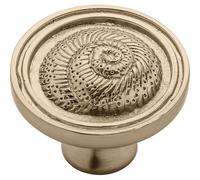 Franklin Brass Seaside Nautilus PBF660-CZ-B2 - Juego de 5 pomos de bronce champán para cajones de cocina, tiradores y pomos redondos de 1-7/16 pulgadas