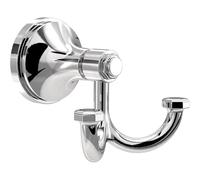 Franklin Brass Woodruff WDRF35-PC - Ganchos dobles para toallas de baño (1 unidad), cromo pulido, ganchos en forma de J para montar en la pared para batas y toallas, toallero de mano, accesorios de