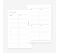 Franklin Covey - Planificador semanal compacto sin fecha con borde vertical con forro semanal en dos páginas para Filofax Personal, recambio de agenda LV MM con 6 agujeros de 4.75 x 6.75 pulgadas