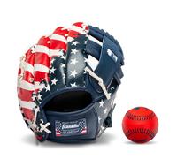 Franklin Glove de camiseta deportiva - Guante de campo para jvenes con mano derecha - Guante de bisbol de cuero sinttico MLB - Guante listo pa