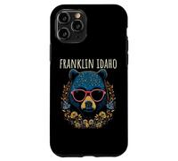 Franklin Idaho - Oso con gafas y diseño de flores Carcasa para iPhone 11 Pro