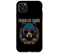 Franklin Idaho - Oso con gafas y diseño de flores Carcasa para iPhone 11 Pro Max
