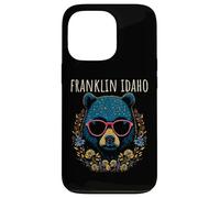 Franklin Idaho - Oso con gafas y diseño de flores Carcasa para iPhone 13 Pro
