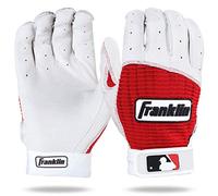 Franklin Sports Guantes de bateo MLB Pro Classic para Adultos, Talla XXL, par, Perla/Rojo