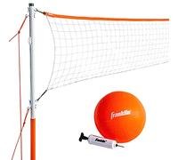 Franklin Sports - Juego de red de voleibol portátil para patio trasero + playa para niños y adultos - Pelotas de voleibol + redes con postes + equipo incluido - Bolsa de transporte para almacenamiento