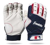 Franklin Sports MLB 2nd Skinz - Guantes de bateo para equipo de béisbol y sóftbol, par azul marino, para adultos, talla XL
