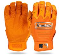 Franklin Sports MLB CFX Pro - Par de guantes de bateo para adultos y jóvenes, equipo de béisbol y sóftbol, color naranja cromado, talla XL para adulto
