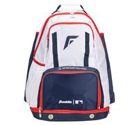 Franklin Sports MLB Gameday - Mochila de béisbol + sóftbol - Equipo para Adultos + Juvenil + Bolsa de Bate - almacena Guantes de bateo, Casco, Tacos y más - Batpack Impermeable Rojo