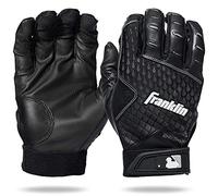 Franklin Sports MLB - Guantes de bateo 2nd Skinz - Equipo de béisbol + sóftbol - Adulto L Negro par para Golpear - Adulto L