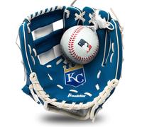 Franklin Sports MLB Youth Teeball Glove Juego de pelotas de espuma para niños Kansas City Royals Baseball Teeball Mitt and Ball Perfecto primer g