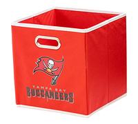 Franklin Sports NFL Tampa Bay Buccaneers Collapsible Storage Bin NFL Folding Cube Storage Container Fits Bin Organizers Fabric NFL Team Storage Cubes One Size, 11" x 11"