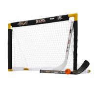 Franklin Sports NHL Anaheim Ducks Mini Hockey Set - Bola de gol de hockey de rodilla interior para nios + 2 Mini Combo Combo de hockey - Juvenil NHL