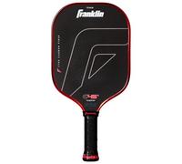 Franklin Sports Pala de pickleball PRO - Serie C45 de fibra de carbono - Pala de pickleball oficial aprobada por USAP + UPA - Diseño tradicional Pro Player - Tempo - Núcleo de polímero de 16 mm - Rojo