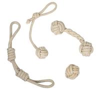 Franklin Sports Pet Supply-Juguetes de Cuerda Natural para Perros, Algodón, marrón, Paquete de 4, 4