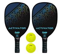 Franklin Sports Pickleball Paddle and Ball Set - (2) Wooden Pickleball Rackets + (2) X-40 Pickleballs - 2 Player Pickleball Paddle Set - Act