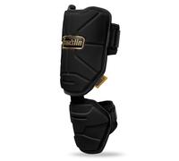 Franklin Sports Codera de béisbol, serie PRT, para adultos y sóftbol, para batear, codo protector + almohadilla para antebrazo, bateadores de mano derecha e izquierda, negro/dorado, talla única,