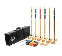 Franklin Sports Set de cróquet, Incluye mazos y estacas de Madera, Bolas para Todo Tipo de Clima, Arcos de Metal y maletín de Transporte, Profesional