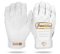 Franklin Sports USA - Guantes de bateo para mujer, CFX Pro Fastpitch + Lazo lento para ni as, guantes de bateo para adultos + j venes, pares de guantes de bateo, blancos + dorados, ni as L