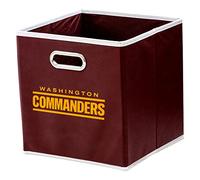 Franklin Sports Washington Commanders NFL Storage Bin - Collapsible Cube Container + Basket - NFL Office, Bedroom + Living Room Décor - Folding Storage Bin for Football Fans - 11"x11"