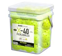Franklin Sports X-40 Pelotas de Pickleball para Exteriores, tamaño reglamentario, Pelota Oficial de USA Pickleball y del Abierto de Pickleball de EE. UU., a Granel, Cubo de 36 Unidades, Amarillo