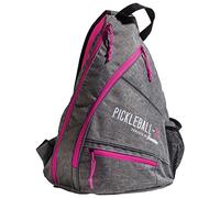 Franklin Sports x Elite Performance Sling Bag US Open (Gris/Rosa) Bolsa Oficial Campeonato de Pickleball Abierto de Estados Unidos - Ajustable, Unisex Adulto, Equipaje de Mano, 50,8 cm
