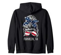 Franklin VA - Gafas de Sol con diseño de moño desordenado Sudadera con Capucha