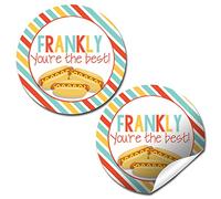 Frankly You're the Best Hot Dog Apreciation & Aliento etiquetas adhesivas, 40 pegatinas de círculo de fiesta de 2 pulgadas por AmandaCreation, ideales para maestros, compañeros de trabajo, empleados y cualquier persona que necesite sentirse apreciada