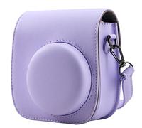 Frankmate Funda Protectora Compatible con cámara de película instantánea Fujifilm Instax Mini 12 11 9 8 con Bolsillo para Accesorios y Correa Ajustable, Morado, Bolsillo Adicional