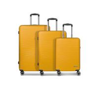 Franky Dallas 3.0 - Carro rígido con 4 ruedas, amarillo, Kofferset (3-teilig), Maleta con ruedas dobles y cerradura TSA
