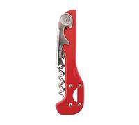 Franmara Boomerang - Abrelatas de vino de dos pasos con cortador de aluminio integrado y abrebotellas, color rojo
