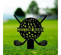 FrAnny - Marcador de tumba de golf personalizado, estacas conmemorativas de silueta de golf, regalos de decoración para la pérdida de un ser querido, estacas conmemorativas simbólicas para cementerio