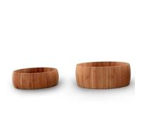 FranquiHOgar Fruteros de bambú (2 piezas) Bamboo Natur, 1 bol de bambú de 19 cm x 7 cm, 1 bol de bambú de 15 cm x 5 cm