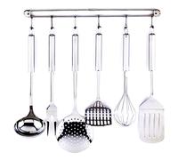 FranquiHogar - Juego de Utensilios de Cocina de Acero Inoxidable | Set de 6 utensilios de cocina KAISER | Con soporte de Utensilios | El Regalo Perfecto |