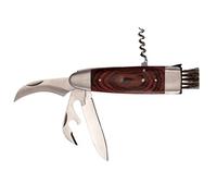 Franquihogar Navaja para setas con mango de madera y brocha - Cuchillos para cortar, abrelatas, sacacorchos, cepillo limpiar setas