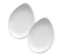 FranquiHOgar Set 2 fuentes/platos OVUM 24 cm de porcelana blanca - especial aperitivos