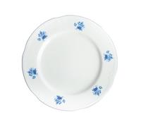 FranquiHOgar - SET 6 Platos Llanos de Porcelana Premium - Diseño Elegante con Flores Azules - Apto para Microondas y Lavavajillas - Blanco y Azul, Porcelana