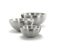 FranquiHOgar - Set de Boles de Cocina de Acero Inoxidable 3 Piezas - 0.5L a 2.25L - Apilables, Alta Durabilidad, Apto para Horno - Plata, Metal