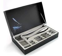 FranquiHOGAR - Set de Cubiertos para 6 para Pescado | 14 Piezas | Con 2 Palas para Servir Pescado con diseño con forma de pez | Acero Inoxidable 18/10 | Modelo Trento | Menaje Mesa