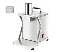 FRANREADER Máquina de Cortar Verduras Eléctrica - 5 Cuchillas 6-15mm para Cubos - 165 LB/h - Sin Esfuerzo - Acero INOX, Fácil Limpieza - para Zanahorias, Calabacines, Patatas 6mm