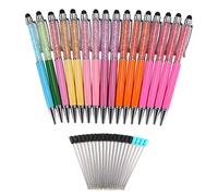 Fransande - de 16 bolígrafos de tinta negra con punta de para pantalla capacitiva con 20 recambios