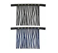 Fransas antimoscas para caballos Máscara antimoscas con flecos y cierre de velcro, capucha antimoscas para Shetty, Pony, Cob, Sangre Caliente, Kb (Negro Azul, Purasangre (Cob))