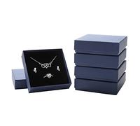 Frantis Paquete de 20 cajas de regalo de joyería, caja de papel grueso a granel para embalaje de regalo de joyería, caja de regalo de pulsera con relleno de algodón y tapas (azul-A)